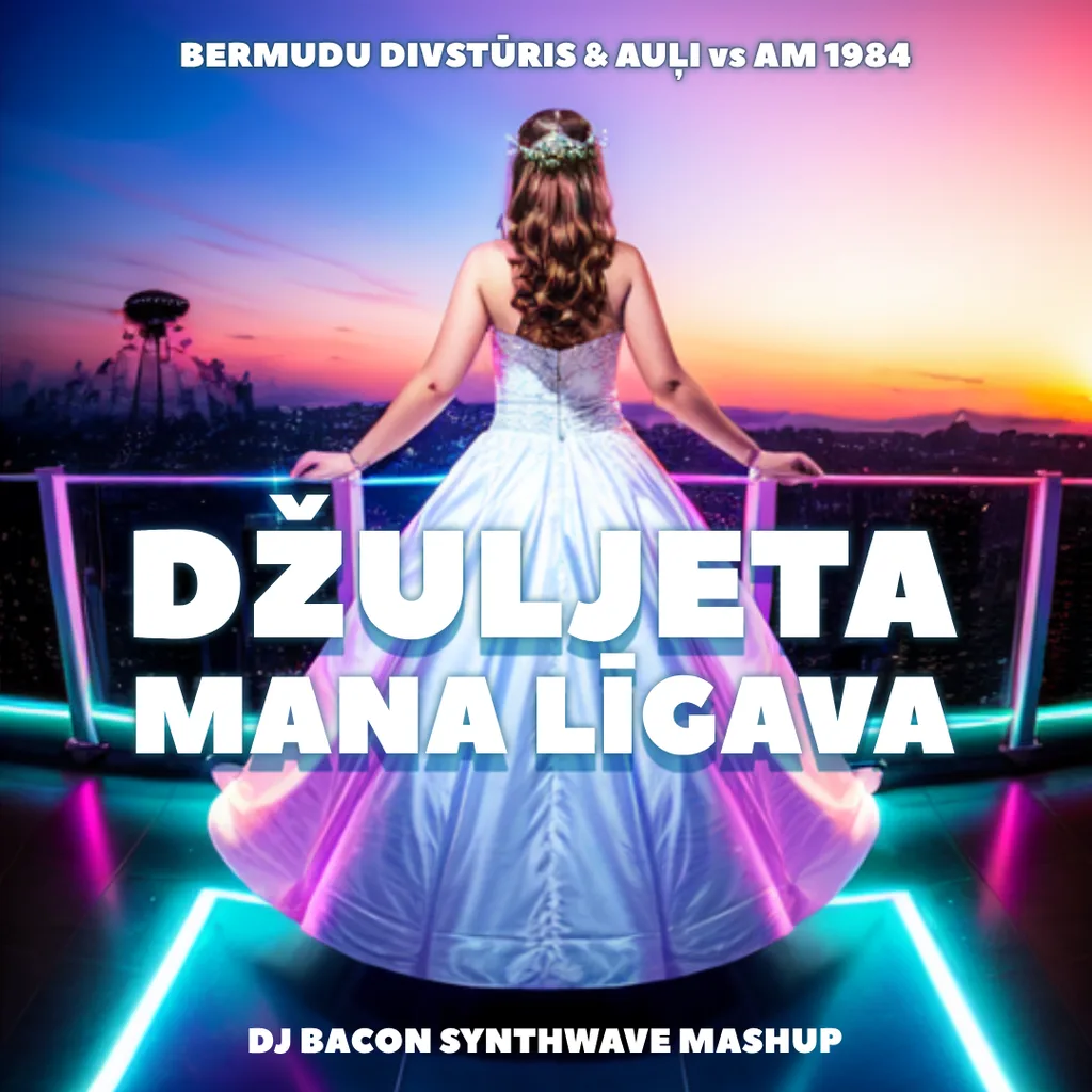 Cover artwork for Bermudu Divstūris & Auļi vs Am 1984 - Džuljeta, Mana Līgava (Dj Bacon Synthwave Mashup)